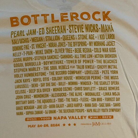 BottleRock Napa Valley Festival Graphic T-Shirt Unisex Size Large Black Music - Picture 3 of 3